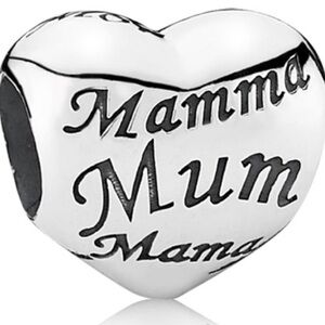 Pandora A Mother’s Heart Charm | Retired Sterling Silver Family Bead